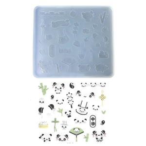 Practical Epoxy Resin Mold Panda Shaped Accessories Mould Easy to Clean Silicone Molds Crafting Supplies