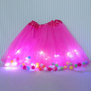 Aoduoyaya ชุดการแสดงสำหรับเด็ก ชุดการแสดงสำหรับเด็กผู้หญิงกระโปรงตาข่ายสั้น กระโปรงฟูฟ่องชุดเจ้าหญิง