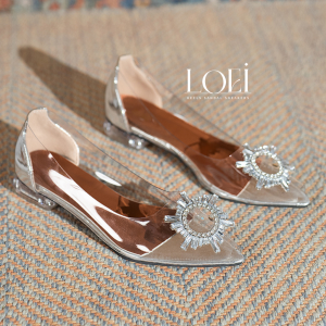 LOEI Aera Heels Pesta Wanita Viral Sepatu Hak Transparan Elegant 18090