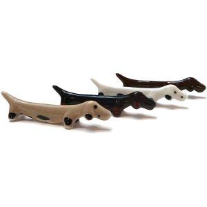 KECTTIO Quán ăn Phòng bếp Dachshund Tao nhã Puppy Shaped Gốm sứ Phần còn lại của đũa Giá đỡ bộ đồ ăn Giá để đồ ăn Giá đỡ đũa