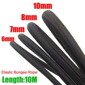 10m đen dây cao su Bungee dây sốc dây buộc dây xuống cường độ cao vòng dây đàn hồi