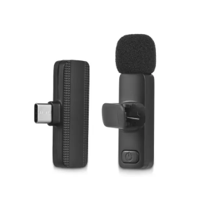 Mikrofon Mic Nirkabel 1Mic 1 Receiver Lavalier Portabel Audio Video pembuatan Rekaman Wireless Live Streaming Microphone HP
