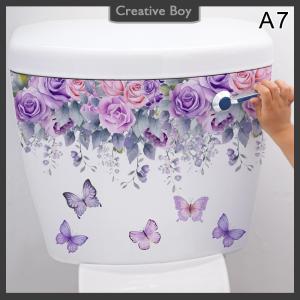 [Creative] Various Green Plants Flowers Wall Sticker Bathroom Toilet Decor Decals Living Room Cabinet Home Decoration Self Adhesive Mural