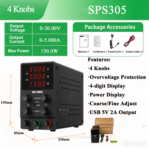 NICE POWER Adjustable DC Lab Power Supply 30V 5A 150W 300W 360W Switching Laboratory Instrument maintenance Bench Power-Supplies Voltage Regulator AC 220Vfor Mobile phone & Laptop repair