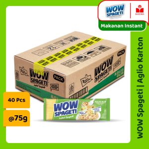 (1 KARTON) WOW SPAGETI Pasta Instan Aglio Olio Bolognese Carbonara isi 40 pcs