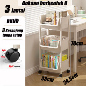 Trove Rak Buku Rak Troli Rak Susun Serbaguna Rak Dapur Rak Penyimpanan Roda universal bisu tahan aus