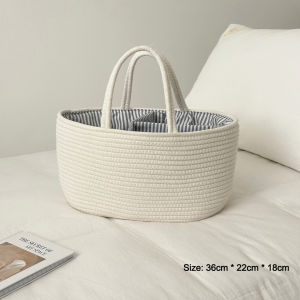 Specool® Cotton Rope Woven Storage Basket Toys Clothing Sundries Detachable Compartment Storage Basket with Handle