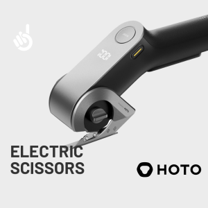 HOTO EdgeFlow Cordless Electric Scissors - USB-C Titanium Blade LED Display Tool-Free Crafting