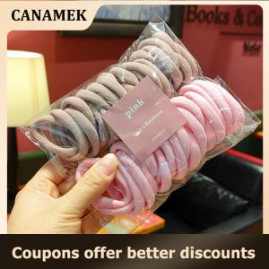 【 CANAMEK 】 50pcs Set Elastic Hair Bands Girls Hair Accessories Colorful Nylon Headband Kids Scrunchie Gift