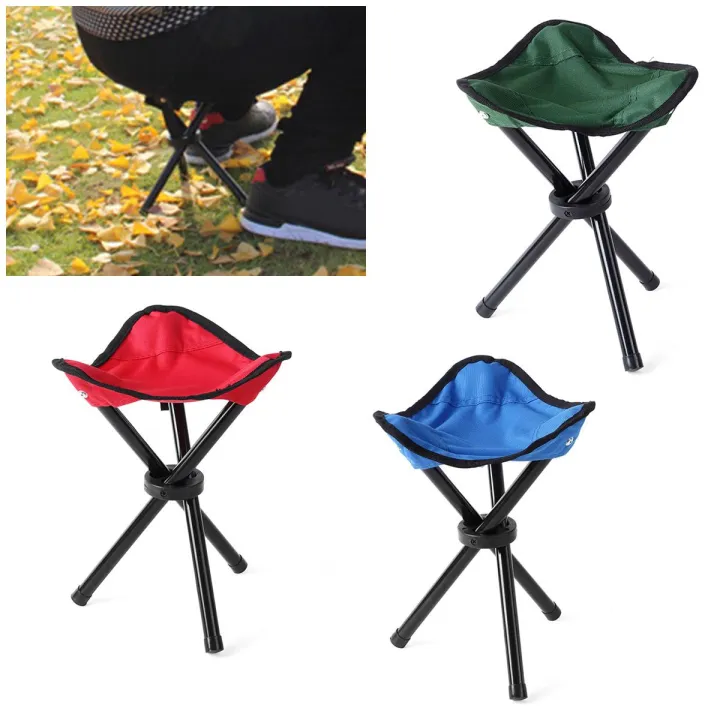 Portable Outdoor Fishing Chair Tripod Stool Folding Chair Camping Walking  Picnic Garden Foldable Three Feet Beach Chair Lazada