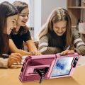 Ốp lưng cho Samsung Galaxy Z Flip 6 có chân đế, ốp lưng bảo vệ bản lề cấp quân sự chống rơi, chống trầy xước, chống sốc cho Samsung Z flip 6, màu tím nhạt. 
