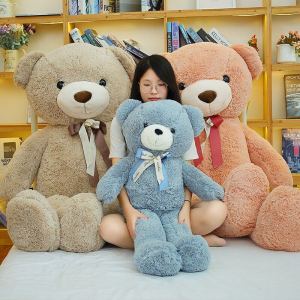 JOJO CASTLE 100cm/120/140/160cm Korean Giant Stuff Toys 3 Colors Big Size Teddy Bear for Girls 5ft with Bowtie Stuffed Soft Plush Toy for Child Teddy Bear for Girls 5ft Popular Birthday Gifts Valentines Gift for Girlfriend Boyfriend