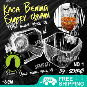 SEMPATI Cepuk Mika Segi 8 Sempati Mini Emboss No 1 Cepuk Wadah Tempat Pakan Makan Minum Burung Murai Kacer Kenari Lovebird Cucak Ciblek Branjangan Blackthroat