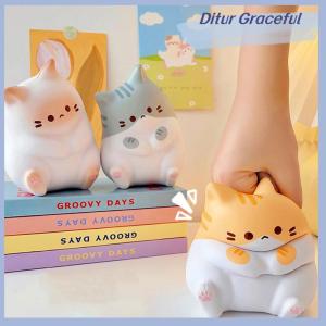 Ditur New Cat Stress Squishy Toy PU Slow Rising Squeeze Antistress Ball Cartoon Table Ornaments Squishy Stress Reliever Toys