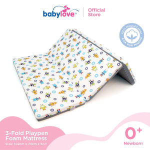 Babylove Premium 3-Fold Playpen Foam Mattress OR [Cover Only ] with PVC Bag