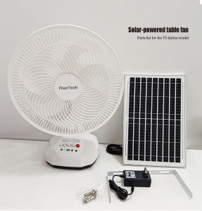 14-inch solar-powered fan (with solar panel) desktop/vertical Rechargeable fan USB phone charger