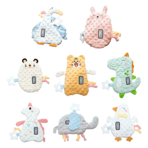 Machine Washable Infant Vibration Pillow Comfortable Fabric Anxious Mood Soothing Doll Cartoon Appease Toy