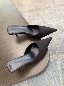 Free Shipping Plus-Size Single Shoes 2026 Spring Collection New Satin High-Heeled Pumps Stylish Pointed-Toe Slip-On High Heels