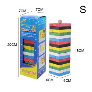 Colourful Wooden Blocks Stacking Balancing Game Tower Tumbling Board with Dice / Permainan Blok Kayu