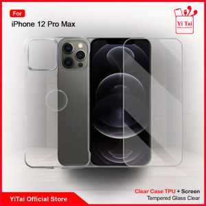 YITAI - Case + Tempered Glass Clear Full Layar For Iphone 12 Pro Max
