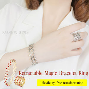 Magic Ring Retractable Bracelet Ring Adjustable Size/Transformable Creative Fashion Jewelry/For Women And Men/Trendy Magic Ring/Creative Gift