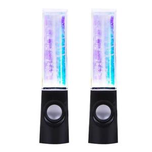 2PCS LED Lights Dancing Water Music Fountain Light Speakers for PC Laptop For Phone Portable Desk Stereo Speaker2026