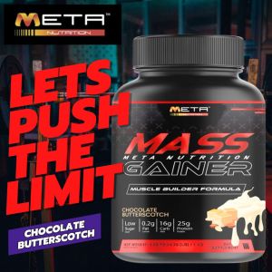 META NUTRITION Mass Gainer 2.2 lbs / 1kg Mass Protein Powder Chocolate Butterscotch / Vanilla Butterscotch