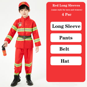 Fireman Costume for Kids Boy Cosplay Costumes Uniform Halloween Firefighter Costume for Kids
