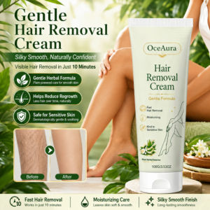 Gentle Hair Removal Cream Painless Depilatory Cream Non-Damaging to Hair Follicles Permanent Hair Removal for Women and Men