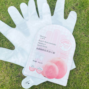 Fanxiyue Peach Niacinamide Hand Mask 40g Moisturizes softens skin hydrates whitens exfoliates dead skin cells