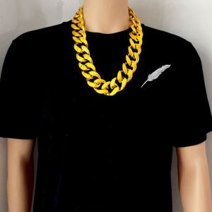 RGFV Trendy Personalized Performance Props Gold Plated Plastic Hip-pop Men Exaggerated Necklace Punk Thick Chain Necklace Fashion Jewelry Sweater Chain