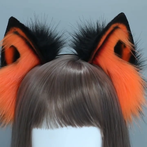 Women Girls Cartoon Wolf Ears Shape Headband Color Matching Hair Hoop Makeup Photoshoot Christmas Party Headpiece