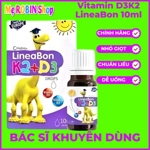 [Tặng KhẩuTrang 5D] VITAMIN Lineabon D3K2 MK7 Nhỏ Giọt 10ml Chính Hãng(Rất Dễ Uống)