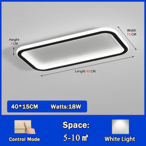 Black Square 40-120CM ultra-thin 3CM long strip LED ceiling light eye protection light adjustment brightness/color ceiling mounted track light