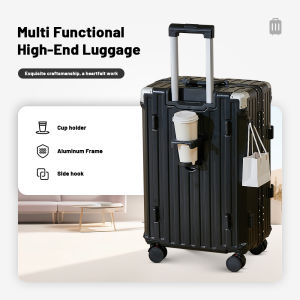 KINGSUN Luggage Bag Travel 20/24 INCH Unbreakable Multifunctional Luggage Aluminum Frame with Cup Holder and Usb Port