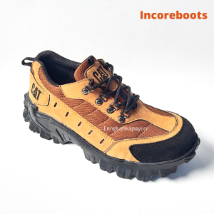 Sepatu Safety Ujung Besi Pria Safety Shoes Low Cut Tan Proyek lapangan Anti Paku Size Besar Jumbo