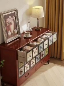 Storage Cabinet Multifunctional Drawer Cabinet Solid Wood Storage Drawer R Style Cabinet Storage