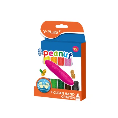 BST Tổng Hợp Sáp Màu Hữu Cơ Học Sinh PEANUT Đến Từ Thương Hiệu Y-Plus+ An Toàn Cho Sức Khỏe Không Lem Bẩn Không Dính Ra Tay - Với 12 Màu - CR1501