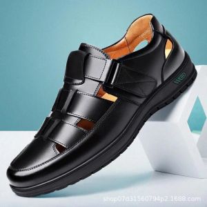 Free Shipping Casual Shoes Spring Collection Breathable And Versatile MenS Soft-Soled Comfortable Low-Top Sandals Perforated Leather Shoes Custom-Made Low-Top Sandals