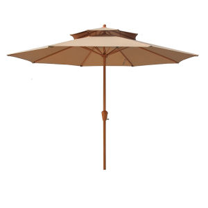 ร่มกันแดดป้องกัน UV สำหรับกิจกรรมกลางแจ้ง 2.7M ดับเบิ้ลท็อป หมุนได้ 360 องศา