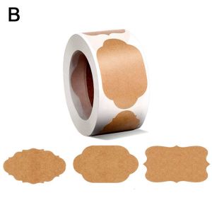 ZENO 300pcs/roll Nhà bếp Gia vị Hũ đựng mứt Bảng đen Thẻ từ khóa Nhãn dán Nhãn Kraft