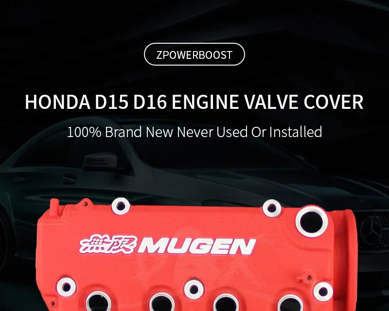 Mugen Style Red Anodized Aluminum Valve Cover For Honda Civic D16 (D16Y8, D16Z6) VTEC Engine | Performance/Custom Fit