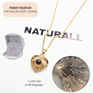 Kalung Viral Korea Hadiah Tercinta 100 bahasa I Love You 925 sterling silver / Hadiah Ulang Tahun untuk Wanita Pacar Ibu Nenek Istri pada Ulang Tahun Natal