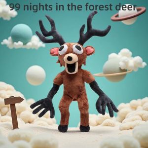 Cross-border New Product 99 Nights: Forest Obby Survival Peripheral 99 Reindeer Toy Lying Down Nighttime Style Reindeer Plush Doll