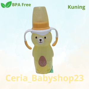 BOTOL SUSU BAYI MINITREE BABY FEEDING BOTTLE 270ML UNTUK USIA 6 BULAN KEATAS BENTUK BERUANG UNIK LUCU BAHAN BERKUALITAS BPA FREE BISA DIREBUS