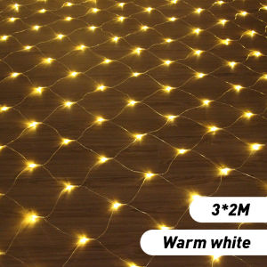 ★COD★ Lampu Tirai Natal Jala LED Net Light 3mx2m Lampu Natal Jala LED Light Christmas Shower Curtain Light LED Net Light
