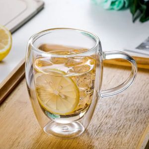 PUSAT GROSIR AS Gelas Kaca Model Unik Gelas Kopi Gelas Anti Panas Mug Cangkir Cangkir Kaca 2 Lapisan Gelas Kaca Cantik Gelas Double Wall Terbuat dari Kaca Borosilikat
