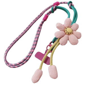 TIMES LORD Phone Charm Flowers Phone Lanyard Detachable Crossbody Cell Phone Strap Universal Long Phone Woven Chain Women Girls