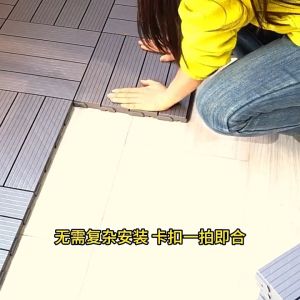 [SG Stock]Wooden DIY Decking Tile Interlocking Artificial Grass Mat Outdoor Flooring Wood Stone Wooden Tiles