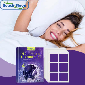 South Moon Night Patches Lavender Oil Sleep Patch Anxiety Essential Oil Relieve Headache Stress Plaster Improve Insomnia Sleep Quality Body Relax Sticker Home Fragrance Essential Oil Patch (60pcs)